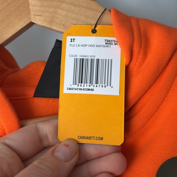 Carhartt Half-Zip Hooded Long-Sleeve Sweatshirt for Toddlers - Picture 3 of 4